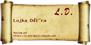 Lojka Dóra névjegykártya